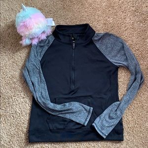 Black & gray Zella Girl’s 1/2 zip jacket Sz Large